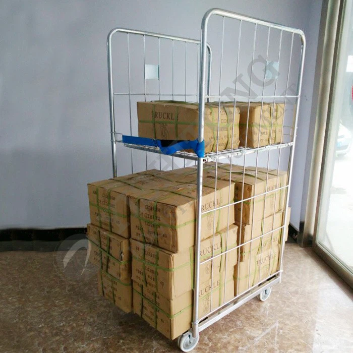 two-sided roll cage trolley with wheels